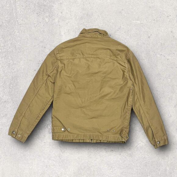 ★ Levi’s Khaki Tan Zip Up Utility Jacket w/ Plaid Lining by Levi Strauss & Co. ★ - Picture 4 of 8